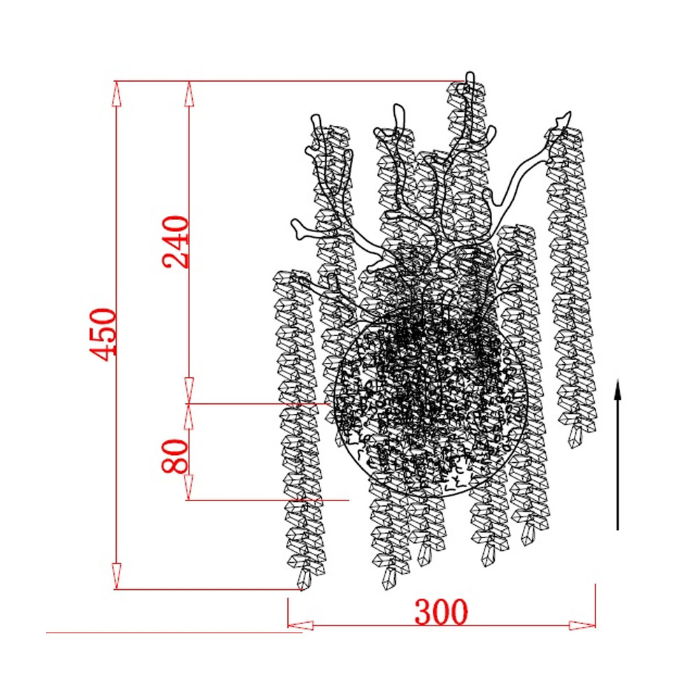 Бра на ветвистым серебрянном каркасе со стеклянными подвесами Raceme