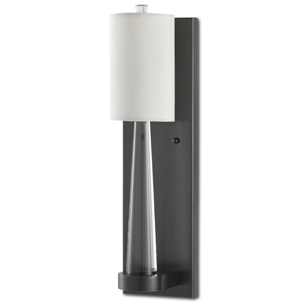 Бра на прозрачном штативе с тканевым абажуром в форме цилиндра Conciseness