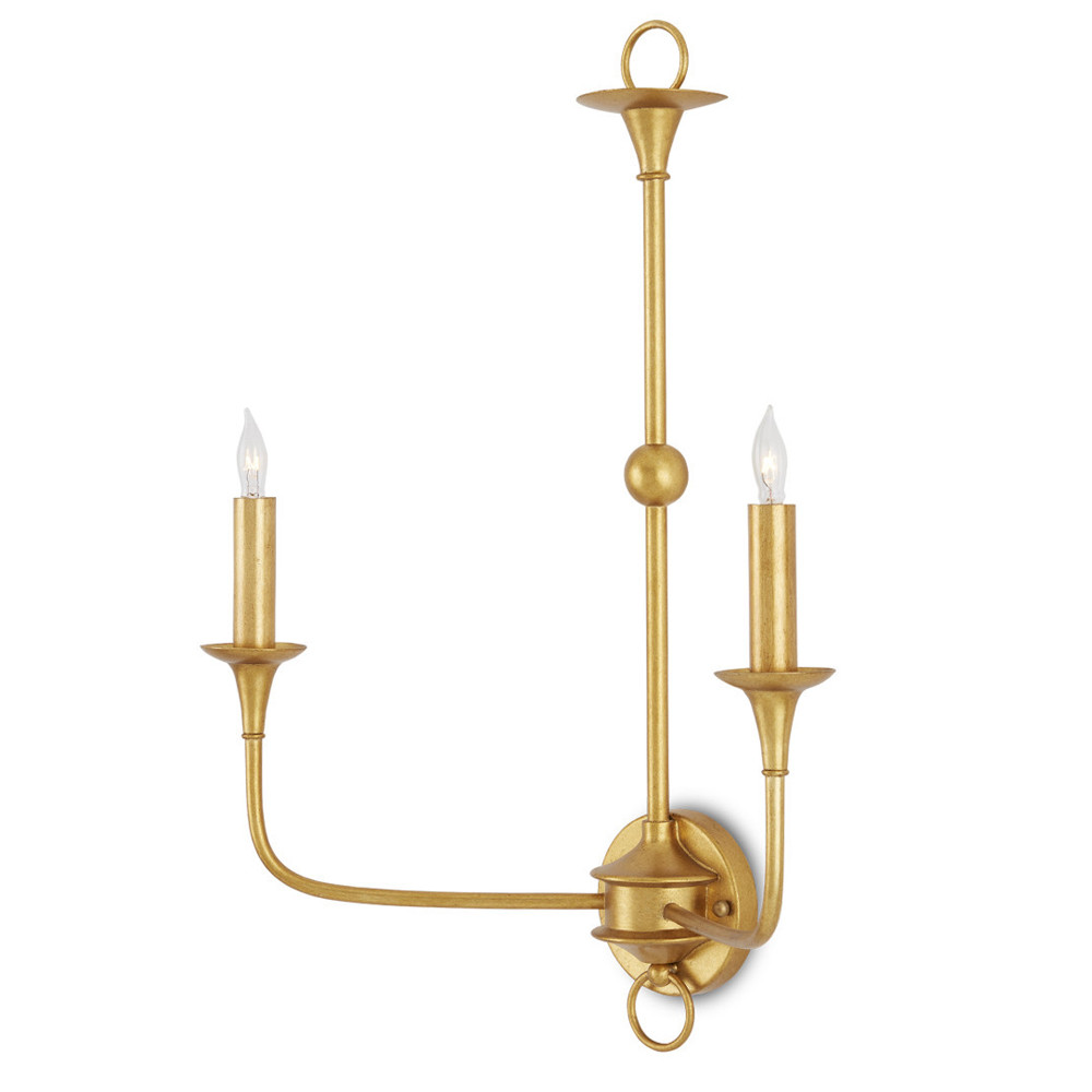 Бра настенное золотого цвета в форме подсвечника Graceful Smoothness