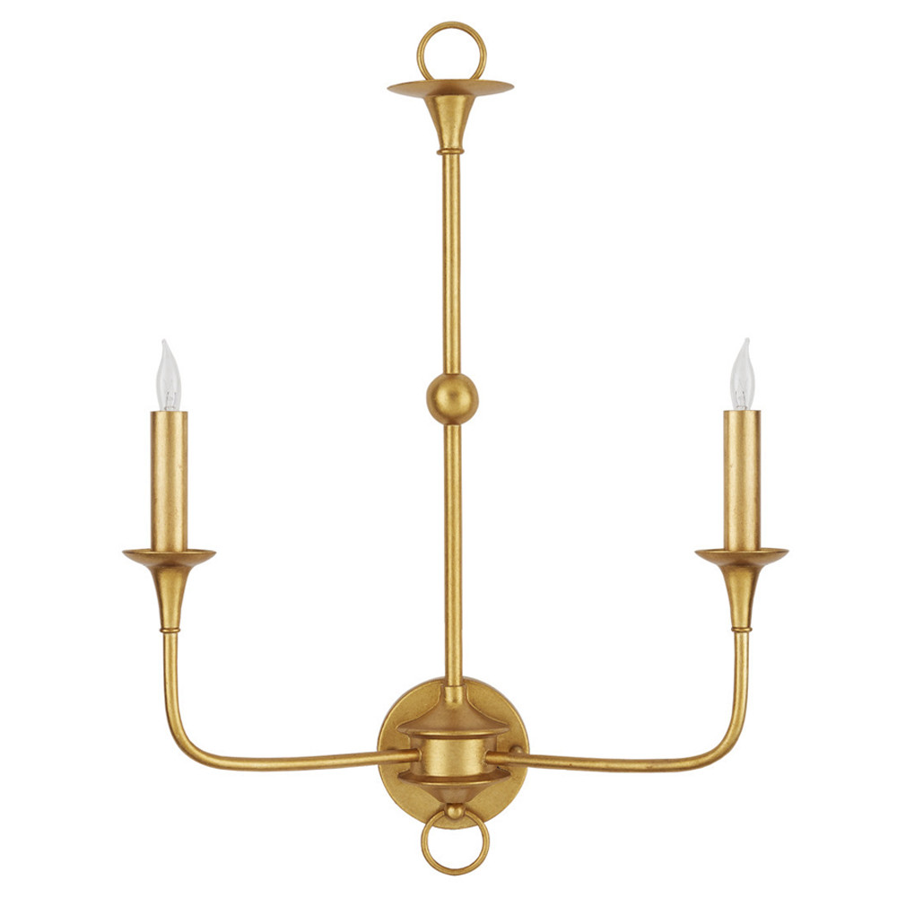 Бра настенное золотого цвета в форме подсвечника Graceful Smoothness