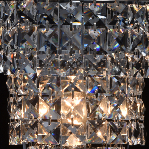 Бра настенное цвета хром с прозрачными квадратными хрустальными подвесками Crystal Regena