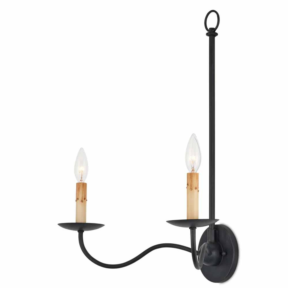 Бра настенное черное с 2-мя лампами Candle Sleeves