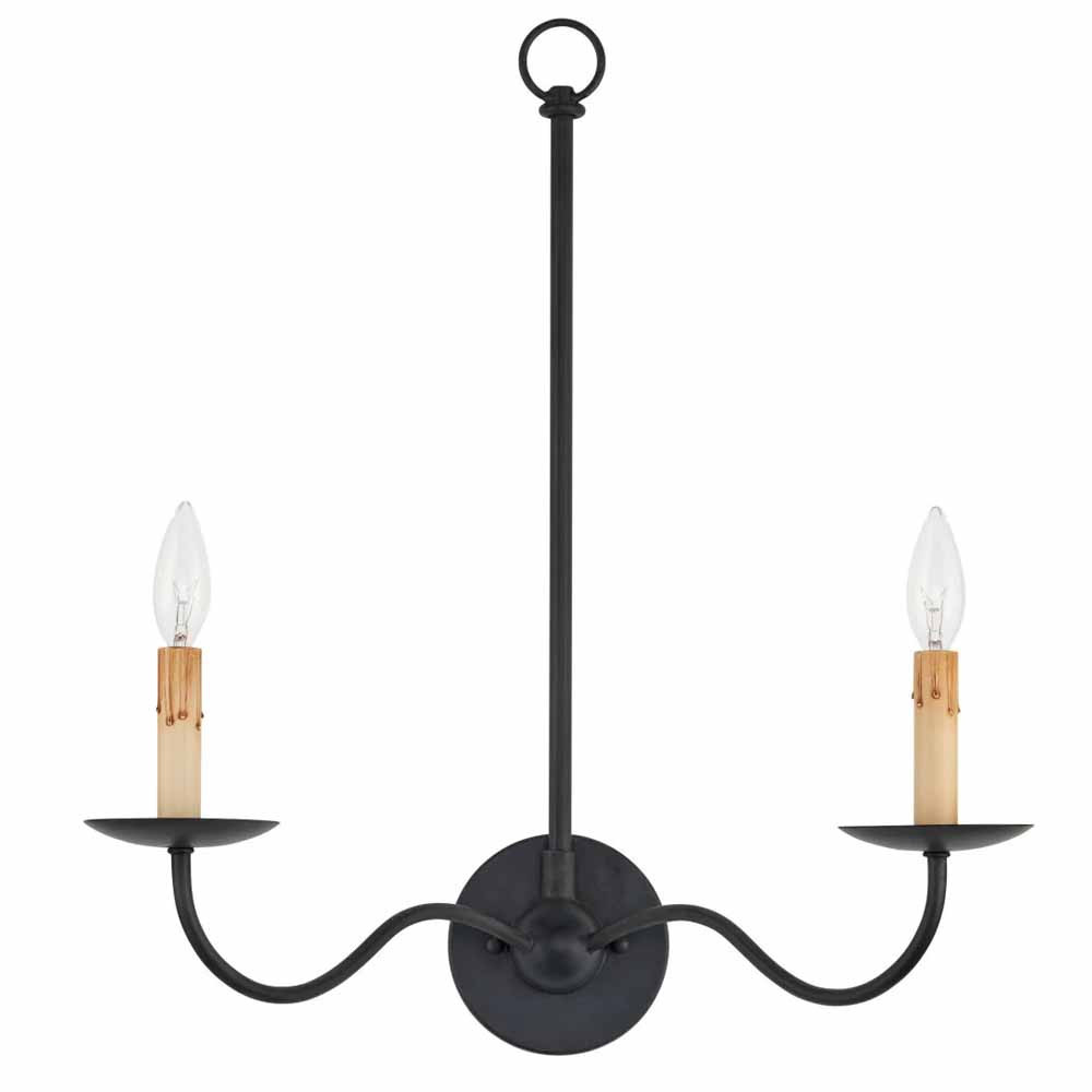 Бра настенное черное с 2-мя лампами Candle Sleeves