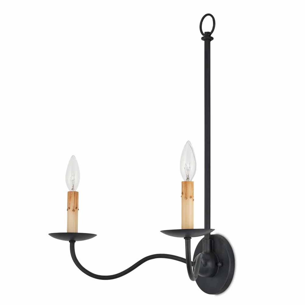 Бра настенное черное с 2-мя лампами Candle Sleeves