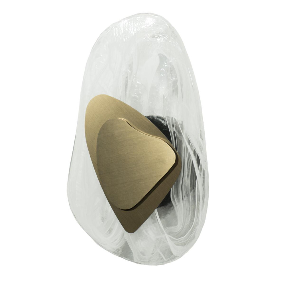 Бра овальное из стекла с золотым элементом Flow Texture