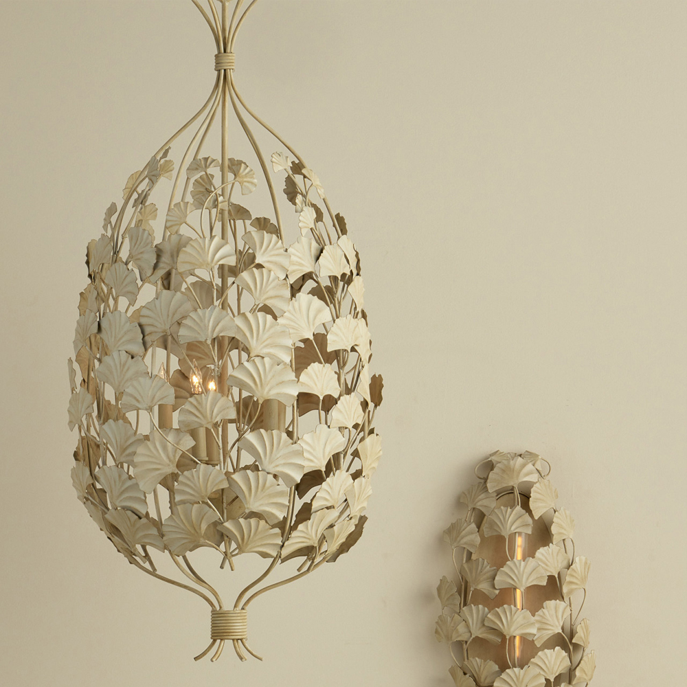 Бра овальное с декором из листьев Ginkgo leaves