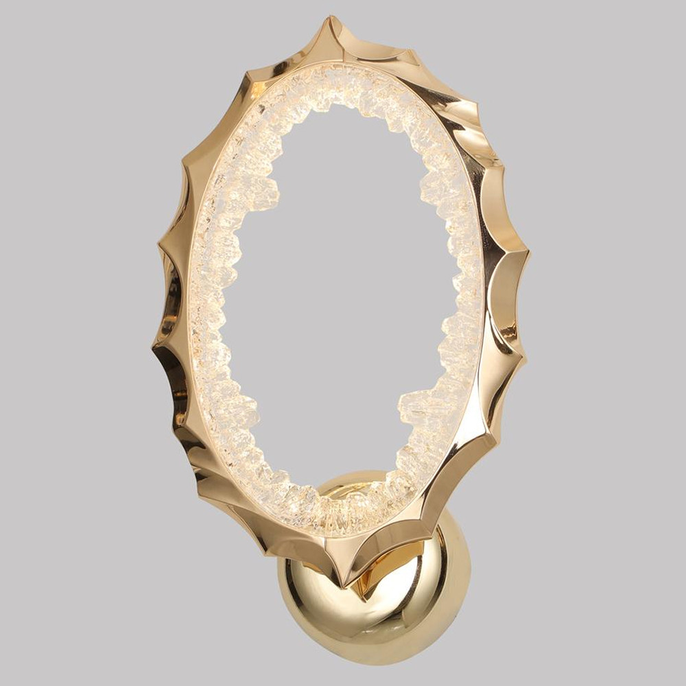 Бра овальное светодиодное с золотистым каркасом Ring of Fire