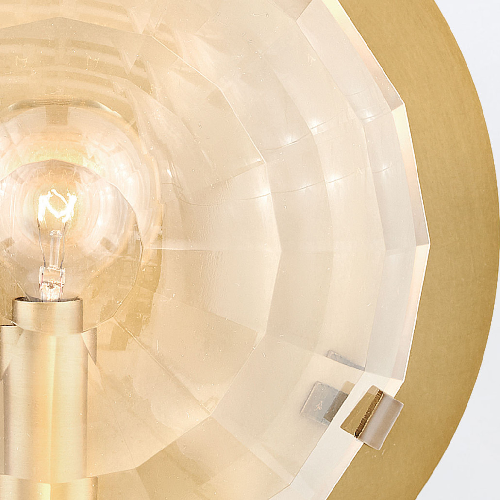 Бра округлой формы с многогранным стеклянным плафоном Hinkley