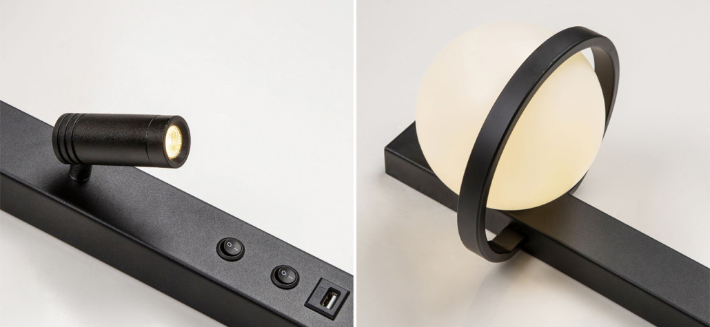 Бра Поворотный спот Pots light Черный