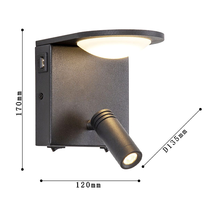 Бра Поворотный спот Trumpet Black