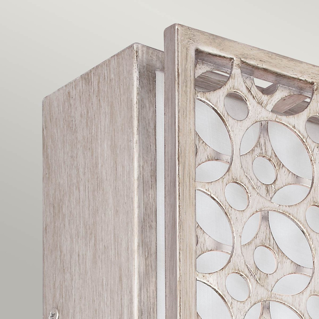 Бра прямоугольное в серебрянном цвете с ажурной решеткой Feiss