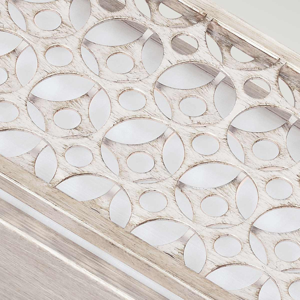 Бра прямоугольное в серебрянном цвете с ажурной решеткой Feiss