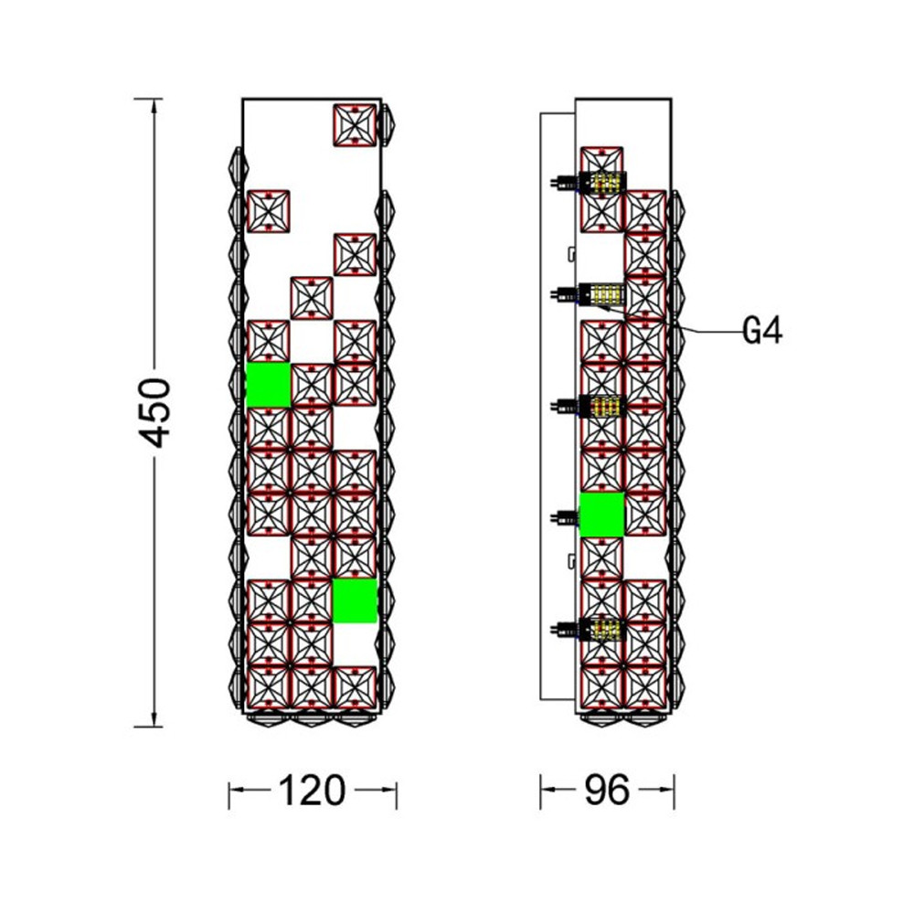 Бра прямоугольное с мозаичным хрустальным оформлением Sparks of Crystal