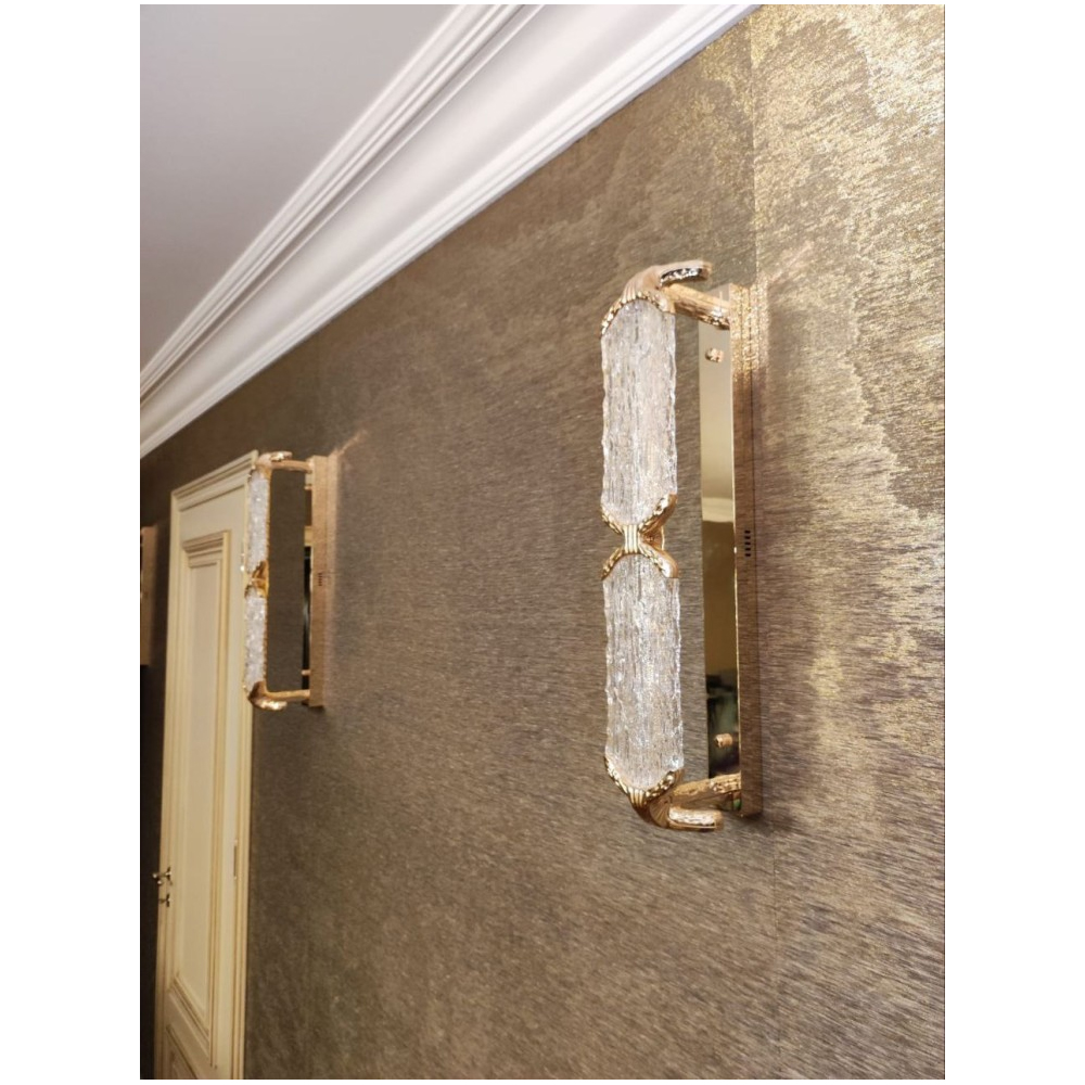 Бра прямоугольное с текстурным природным рисунком IceFlame