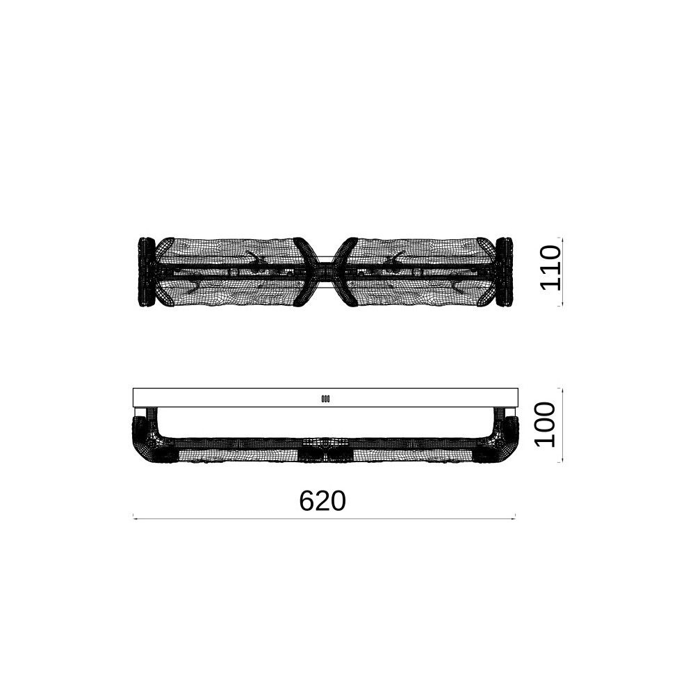 Бра прямоугольное с текстурным природным рисунком IceFlame