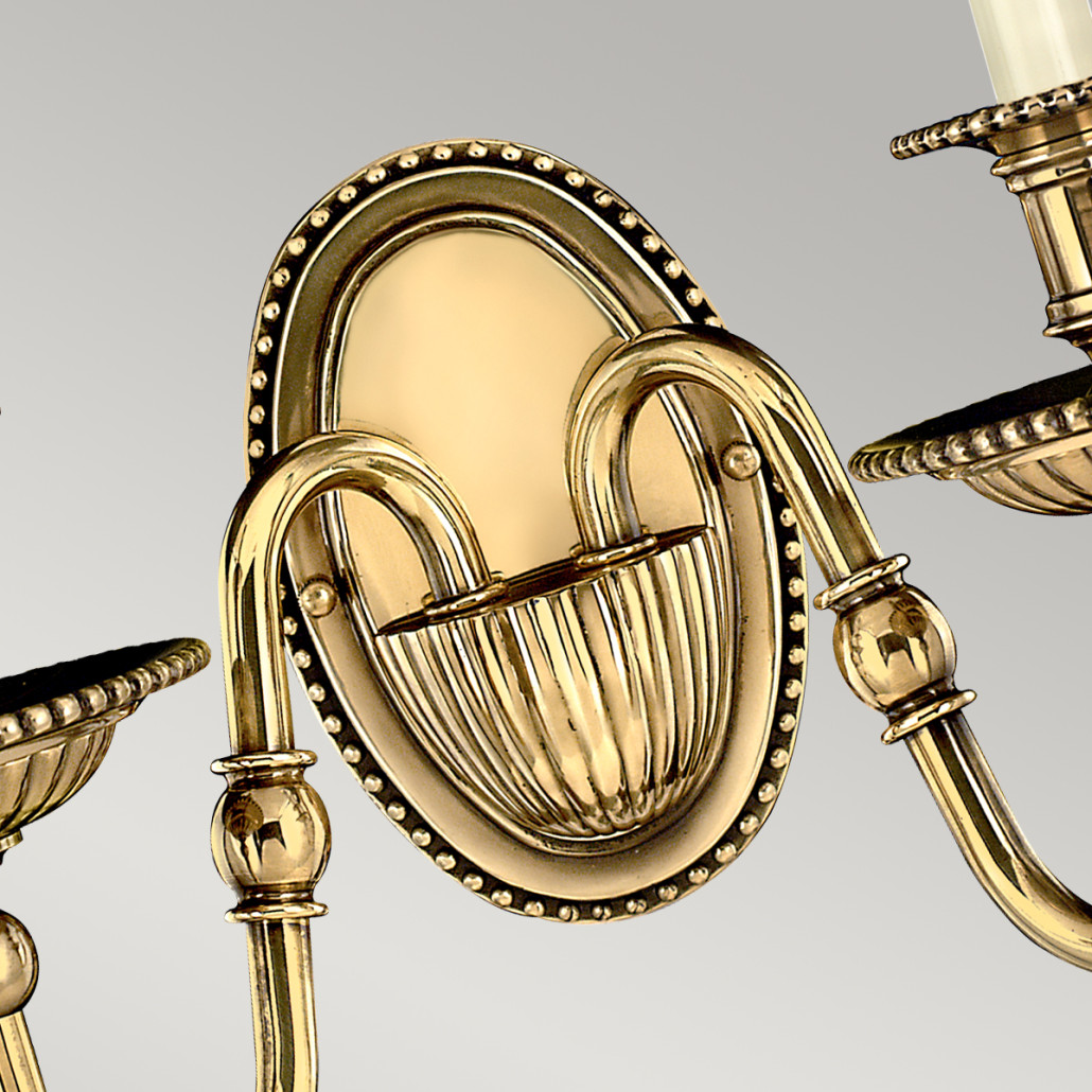 Бра с 2-мя бежевыми абажурами в классическом стиле Hinkley