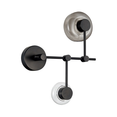 Бра с 2-мя плафонами разного диаметра и цвета Polyhedron