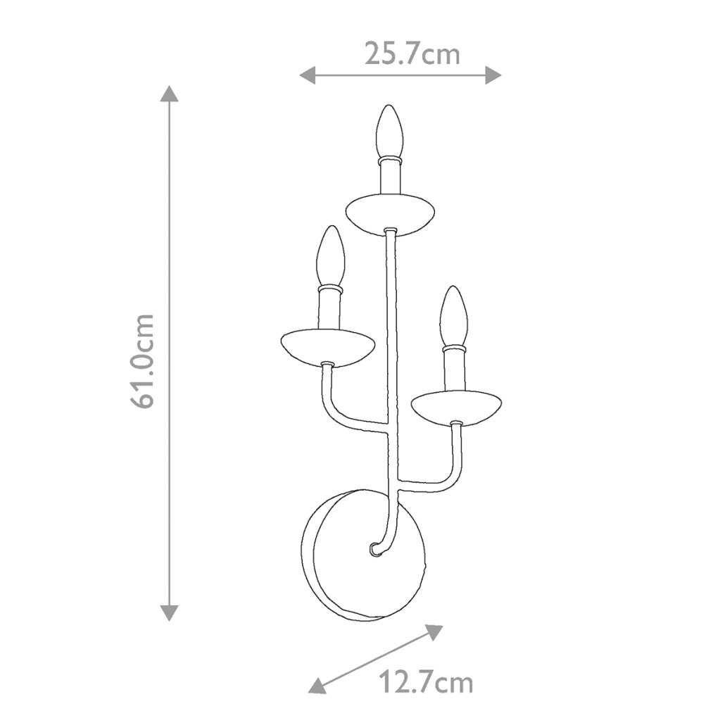 Бра с 3-мя лампами в форме свеч и фактурным покрытием Feiss