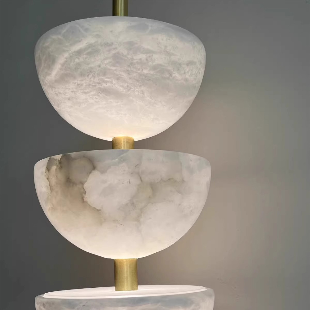 Бра с 3-мя мраморными плафонами в форме чаши Warm Marble Light