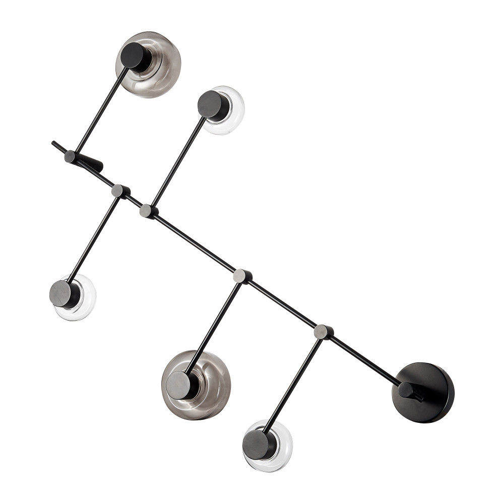 Бра с 5-ю плафонами разного диаметра и цвета Polyhedron