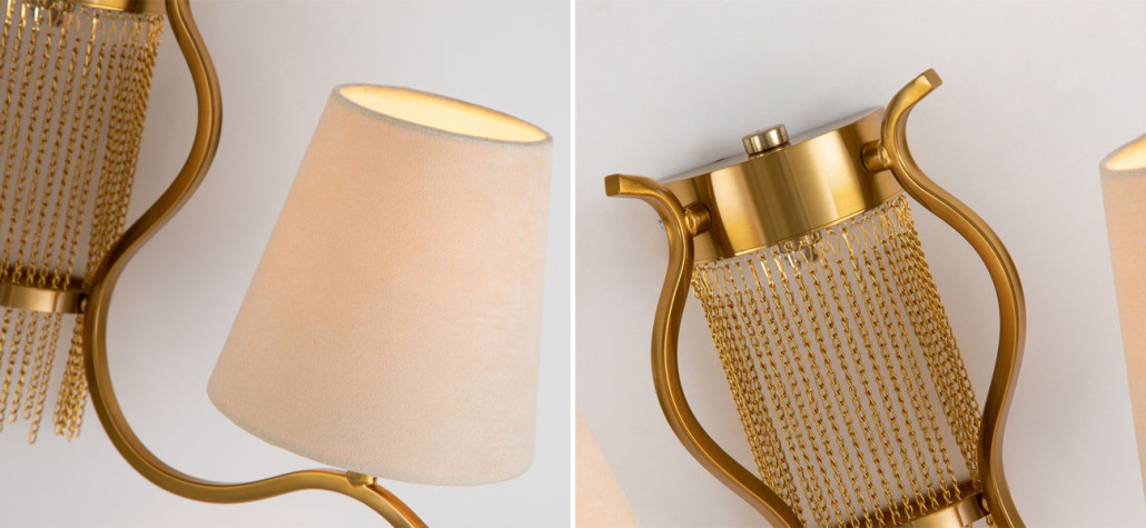 Бра с абажурами из велюровой ткани Gracy