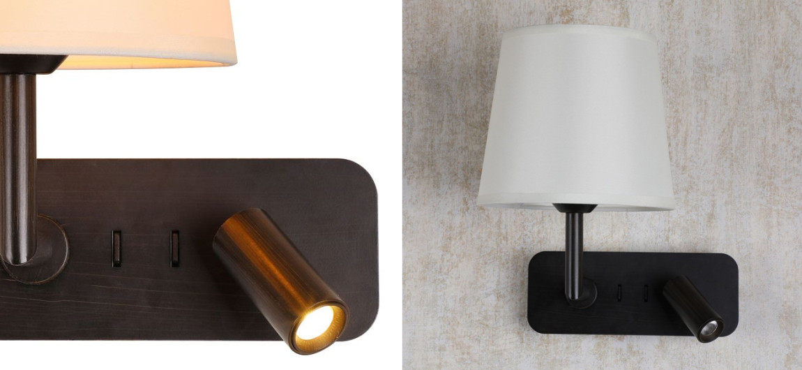 Бра с абажуром Trumpet Lamp Black 2 лампы