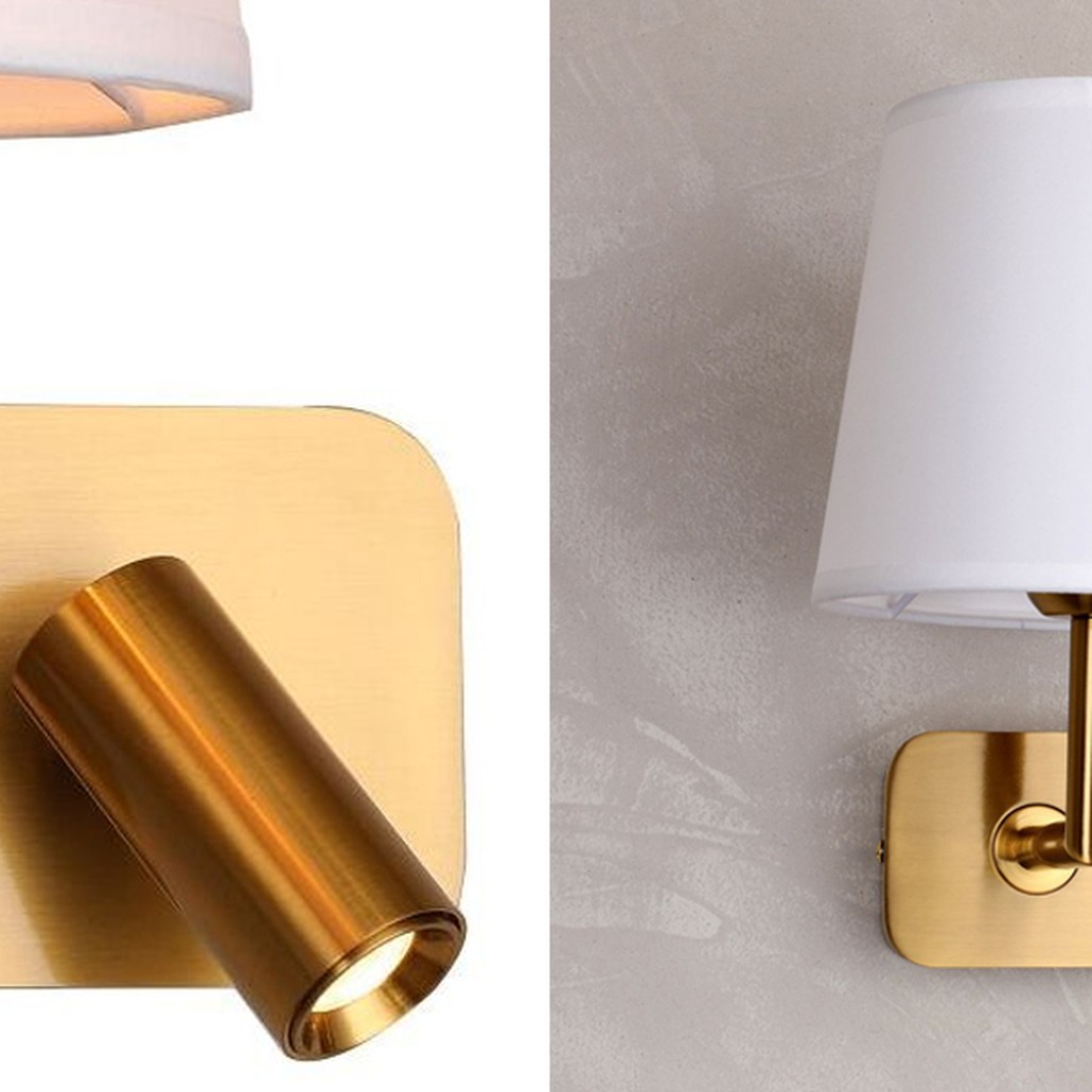 Бра с абажуром Trumpet Lamp Brass 2 лампы