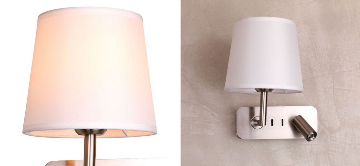 Бра с абажуром Trumpet Lamp Nickel 2 лампы