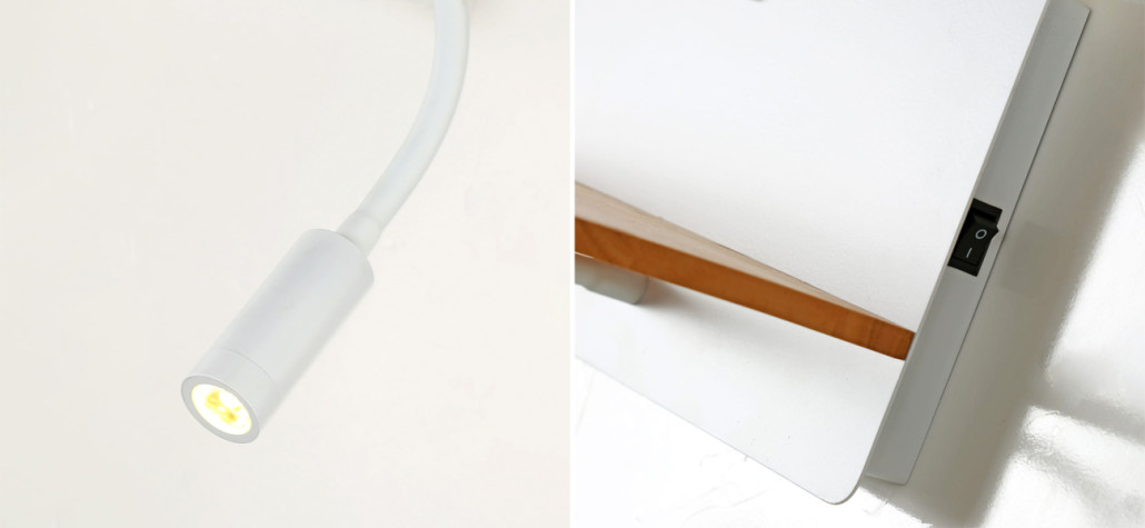 Бра с абажуром и гибким спотом Trumpet Wall White USB