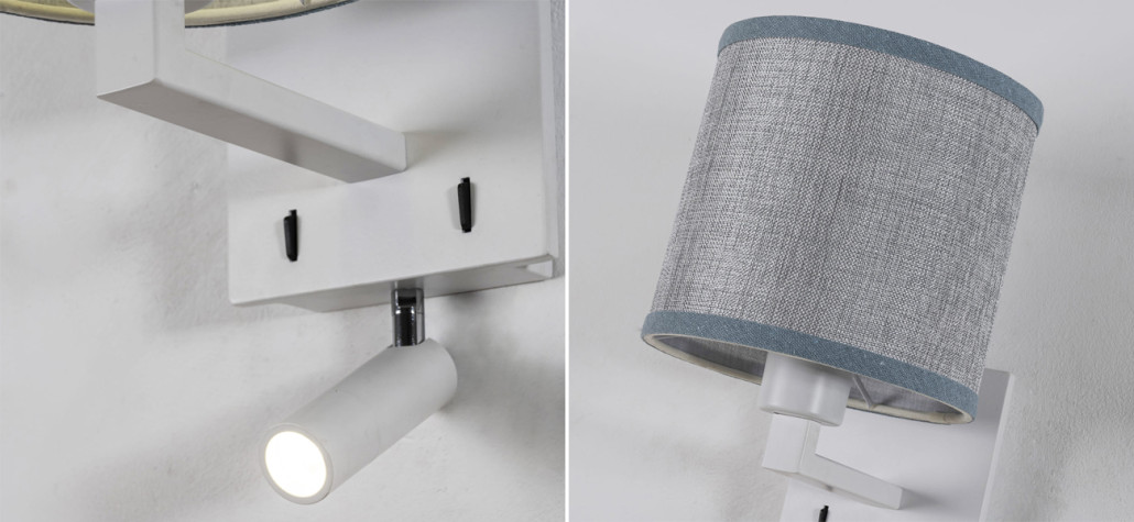 Бра с абажуром и поворотным спотом Trumpet Lamp White