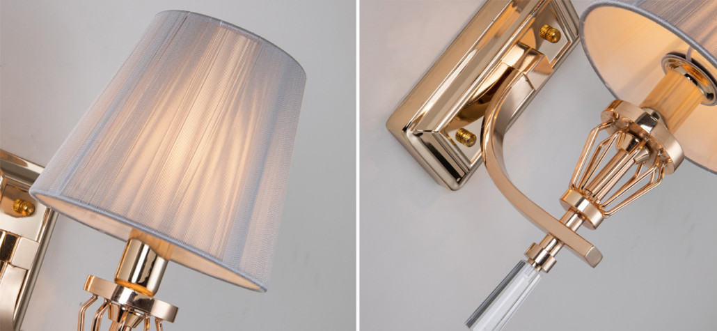 Бра с абажуром из серых нитей Voile