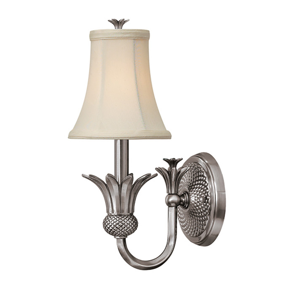 Бра с бежевым тканевым абажуром и декоративной чашей Hinkley