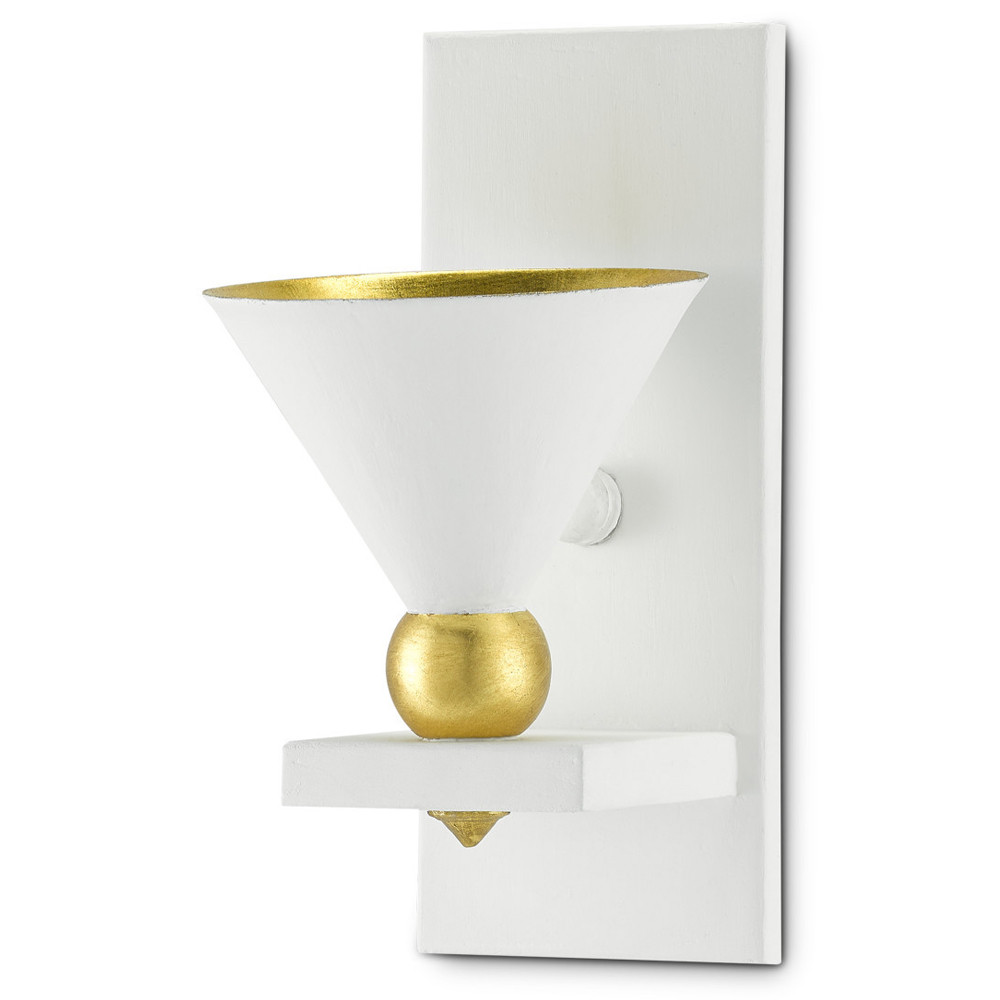 Бра с бело-золотыми плафоном в форме конуса Light Source