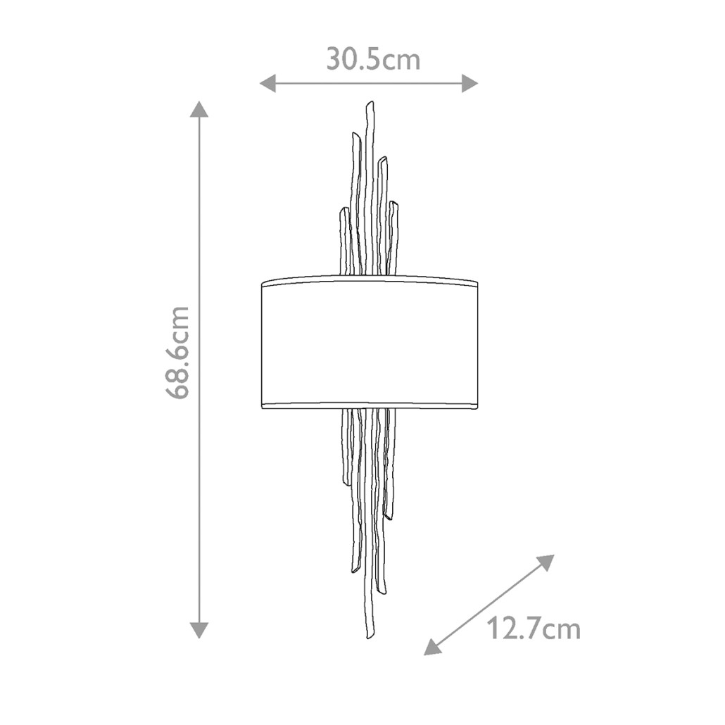 Бра с белым абажуром и элементами в виде натуральных веток Hinkley