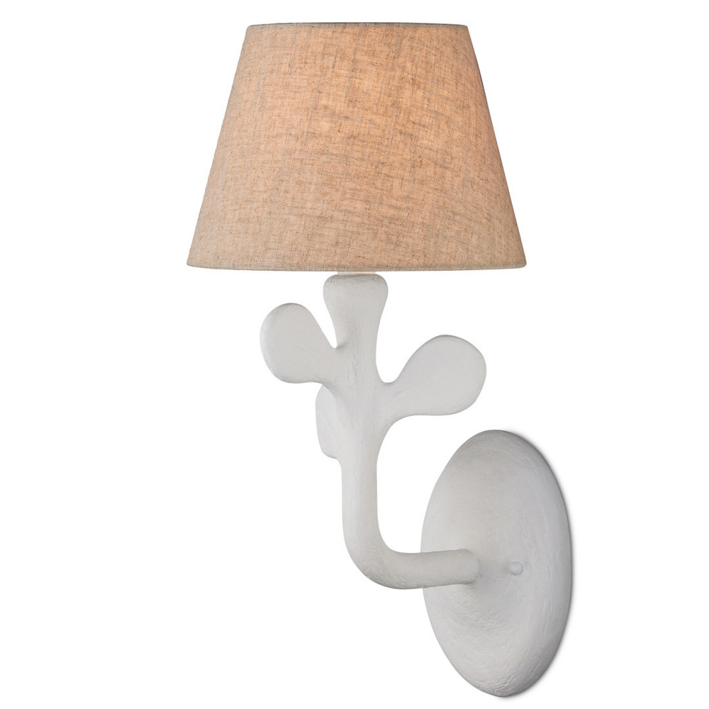 Бра с белым каркасом и тканевым абажуром Natural Stems