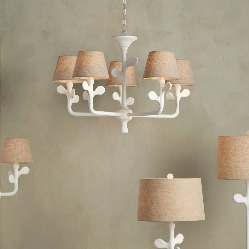 Бра с белым каркасом и тканевым абажуром Natural Stems