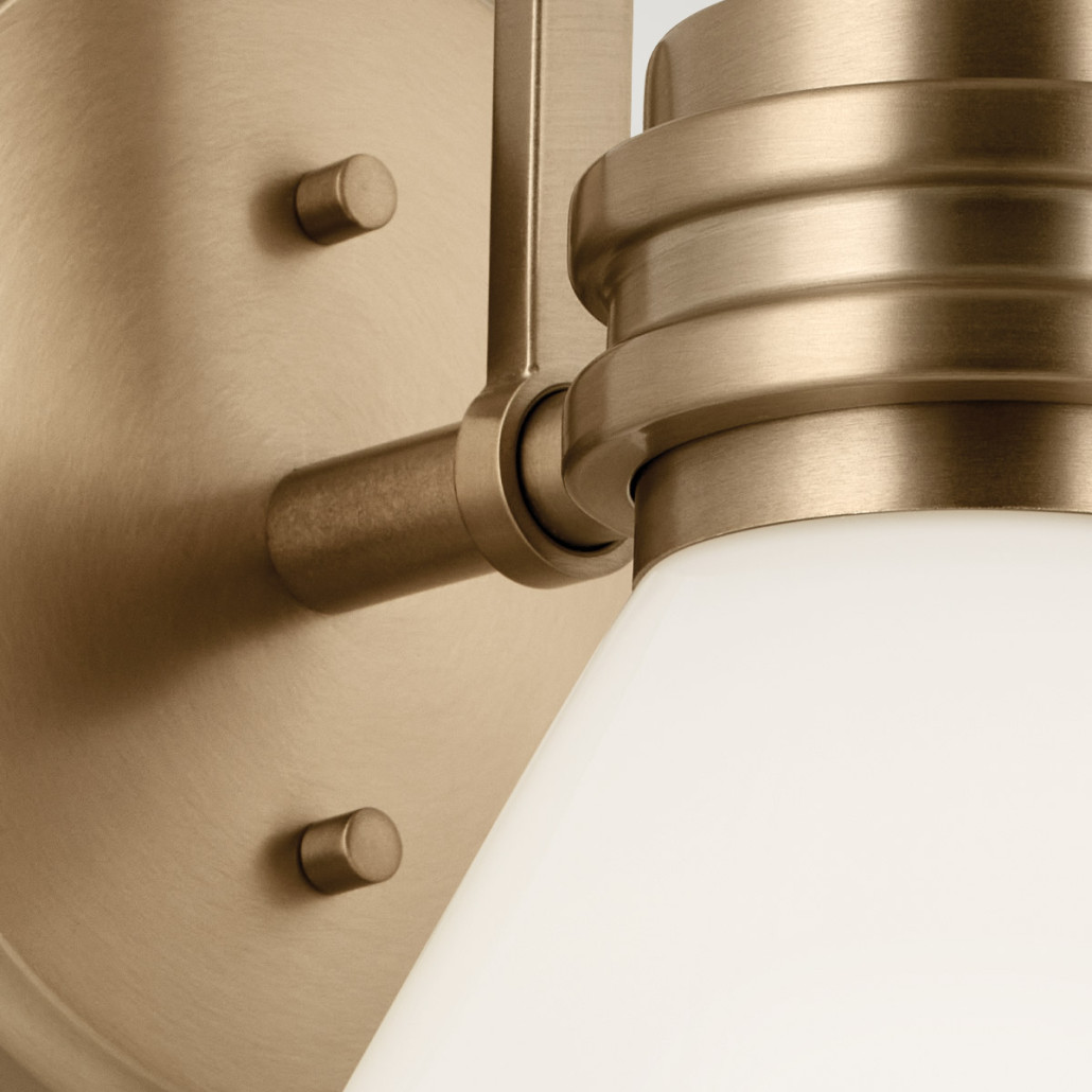 Бра с белым матовым плафоном в форме конуса Kichler