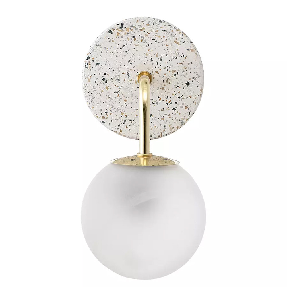 Бра с белым матовым плафоном в форме шара Round White Matte Lampshade