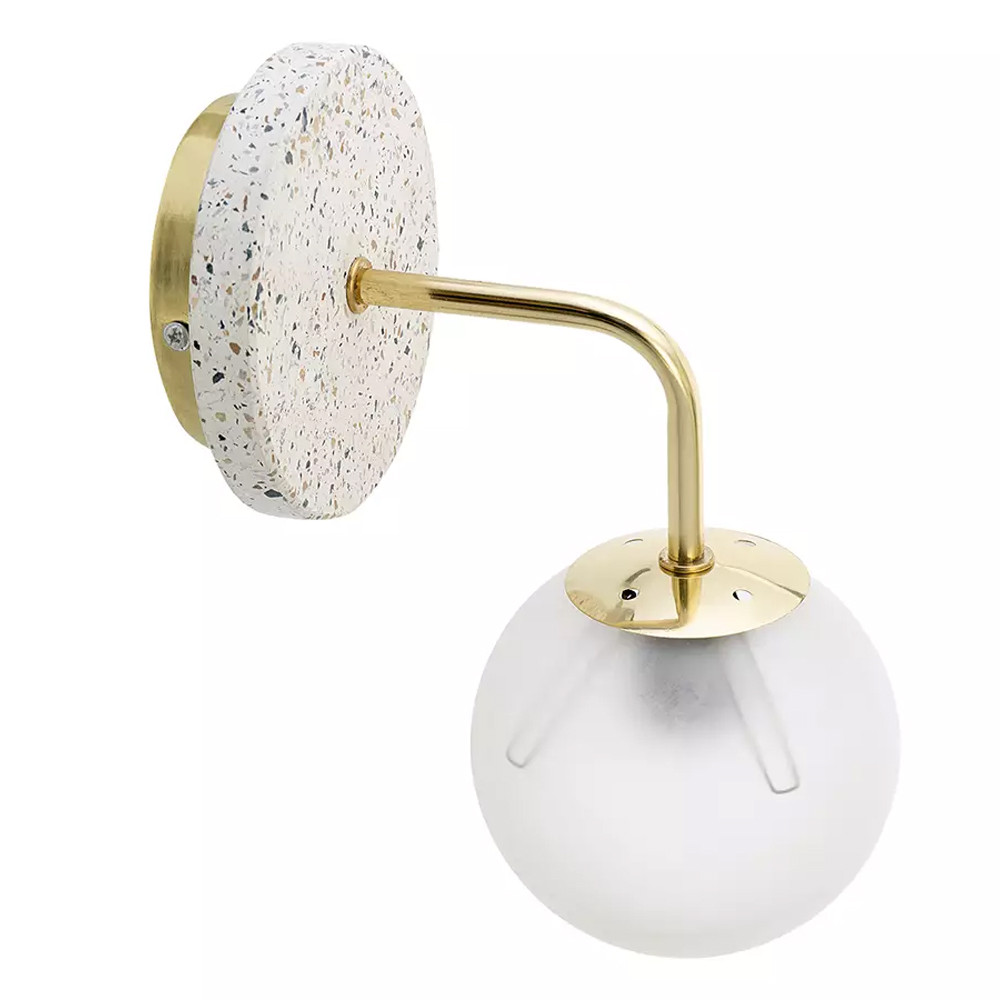 Бра с белым матовым плафоном в форме шара Round White Matte Lampshade