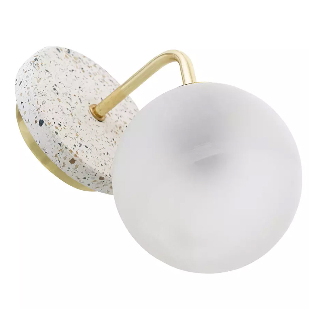 Бра с белым матовым плафоном в форме шара Round White Matte Lampshade