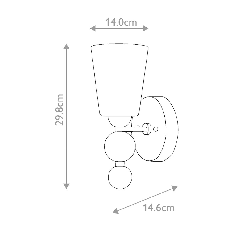 Бра с белым матовым стеклянным плафоном и тремя декоративными шарами Hinkley