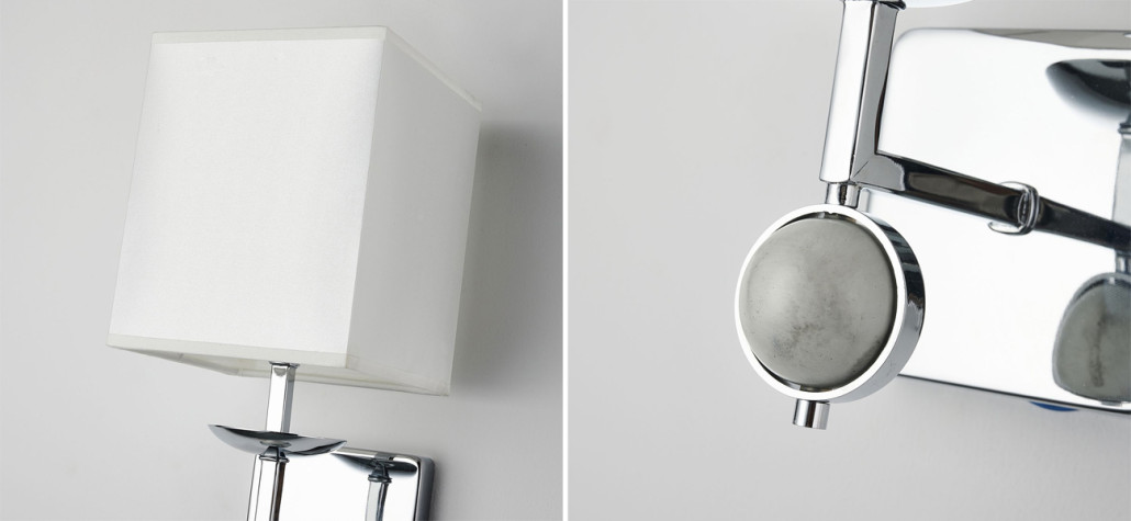 Бра с белым плафоном и декором под мрамор QUATRO