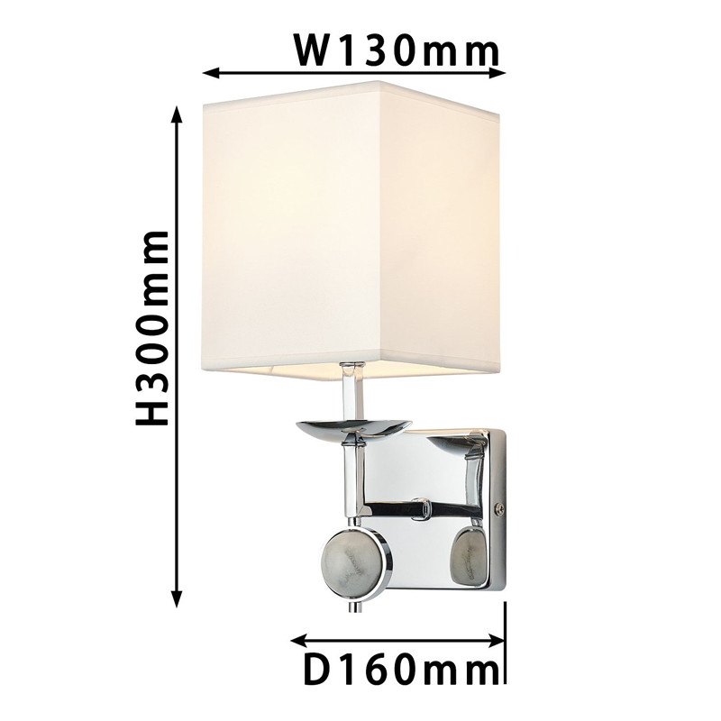 Бра с белым плафоном и декором под мрамор QUATRO