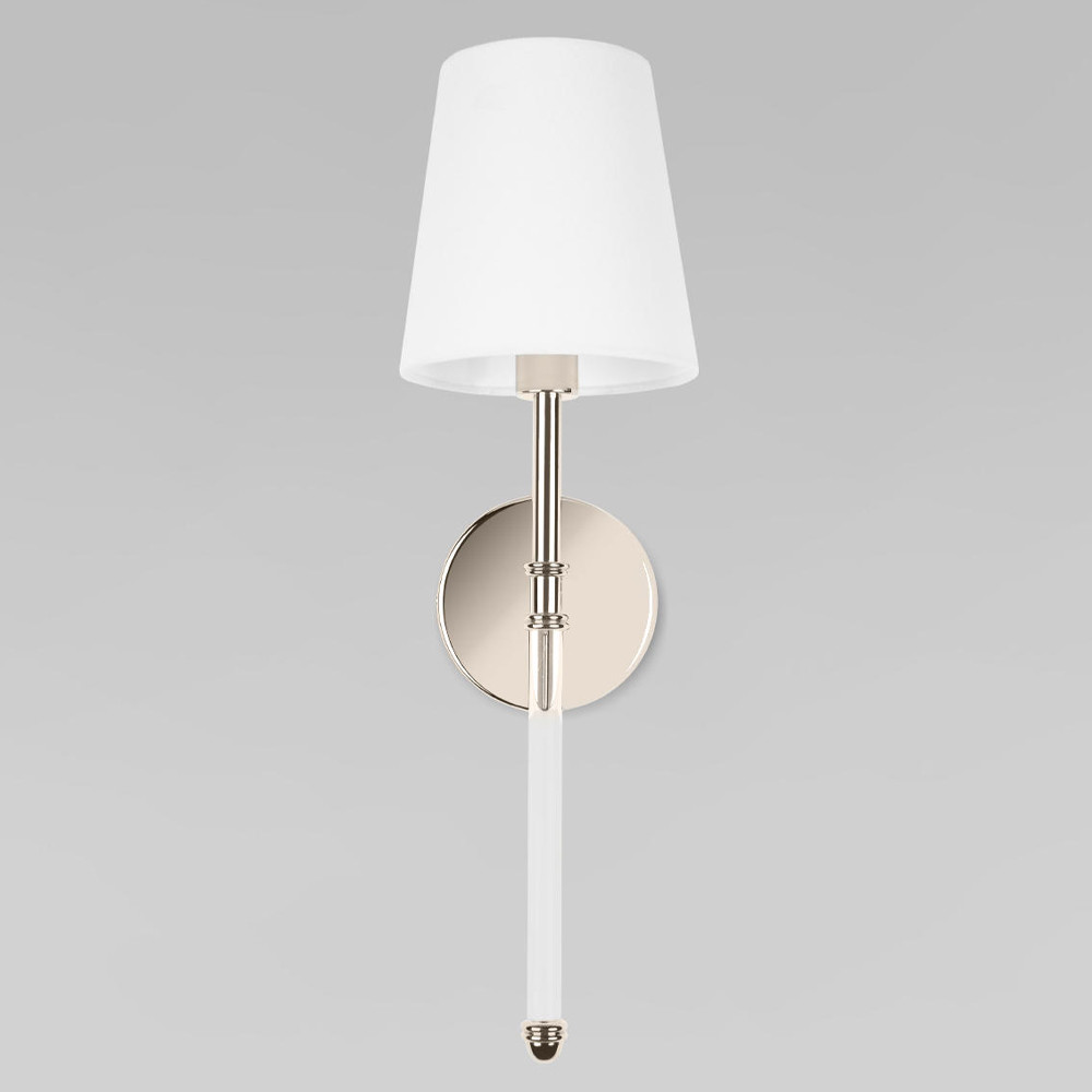 Бра с белым тканевым плафоном в форме конуса и металлическим основанием Nicoleta