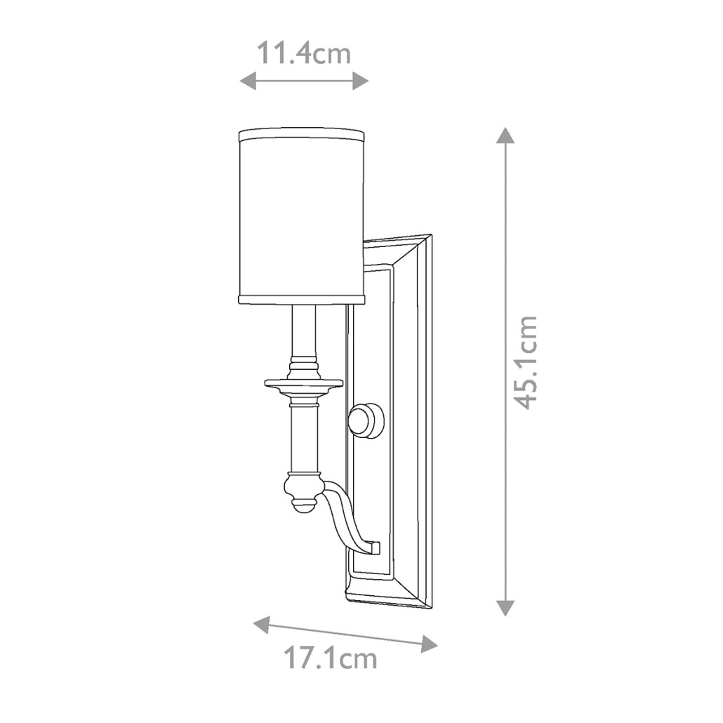 Бра с белым цилиндрическим абажуром в классическом стиле Hinkley