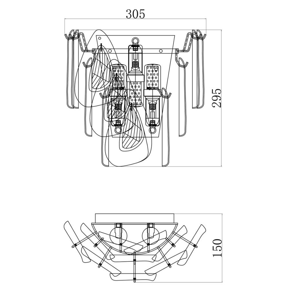 Бра с белыми и прозрачными подвесками Character Chandelier