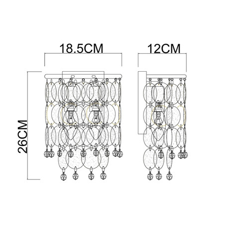 Бра с белыми перламутровыми подвесками и бронзовым основанием SHELL
