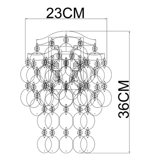 Бра с белыми перламутровыми подвесками и золотистыми волнистыми элементами SHELL