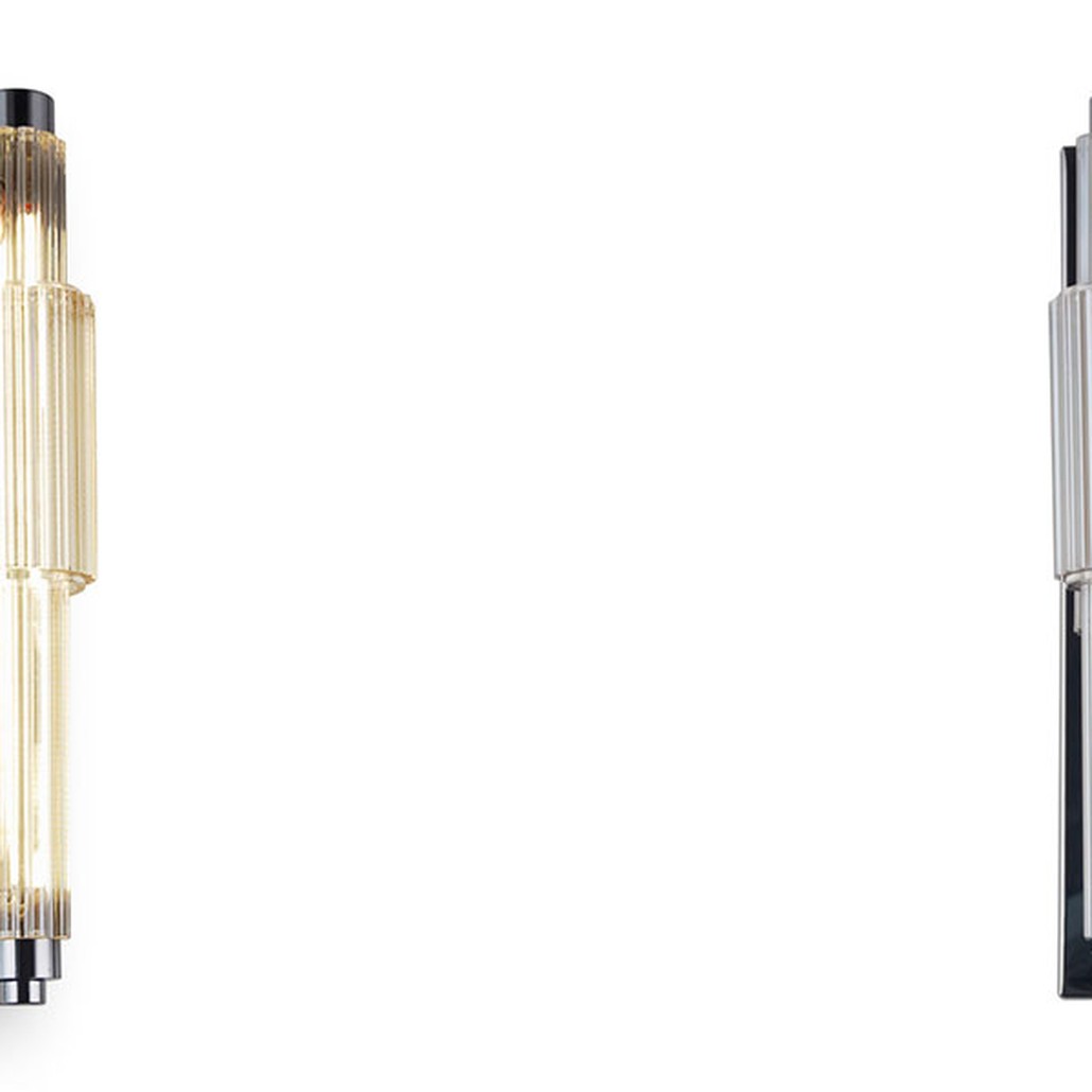 Бра с вертикальным узким плафоном Fuse Crystal Beige
