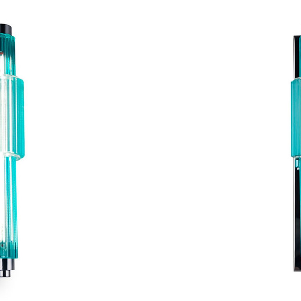 Бра с вертикальным узким плафоном Fuse Crystal Blue